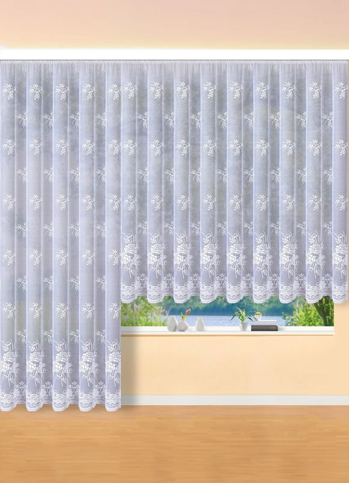 Floral dessinierter Store mit Universalschienenband