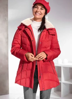 Funktionsjacke mit abnehmbarem Kunstpelz-Besatz am Kragen