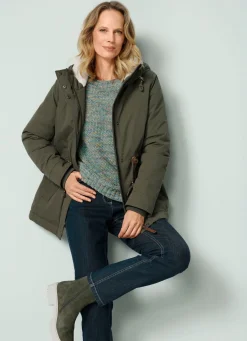 Funktionsjacke mit fester Kapuze