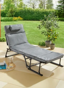 Gartenliege 2 in 1 mit zusätzlichem Kopfkissen