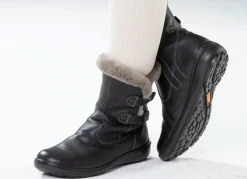 Gefütterte Damen-Stiefeletten, Winterschuhe, mit Lammfell