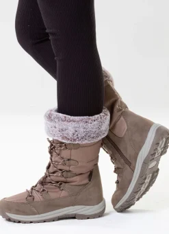 Gefütterte Damen-Stiefel, Winterschuhe, mit Reißverschluss