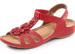 Gemini, modische Damen-Sandalen, Weite G, mit Blüten-Applikationen