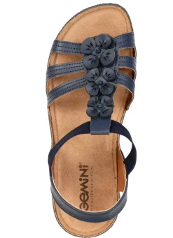 Gemini, modische Damen-Sandalen, Weite G, mit Blüten-Applikationen