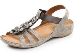 Gemini, modische Damen-Sandalen, Weite G, mit Blüten-Applikationen