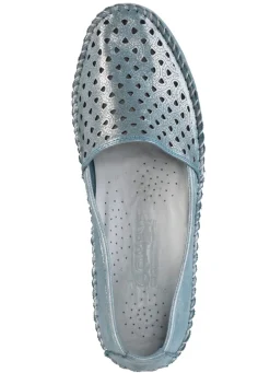 Gemini Mokassin-Slipper aus weichem, glänzend geprägtem Nappaleder
