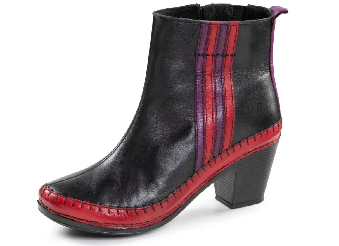 Gemini Stiefelette aus Rind-Nappaleder mit Kontraststreifen