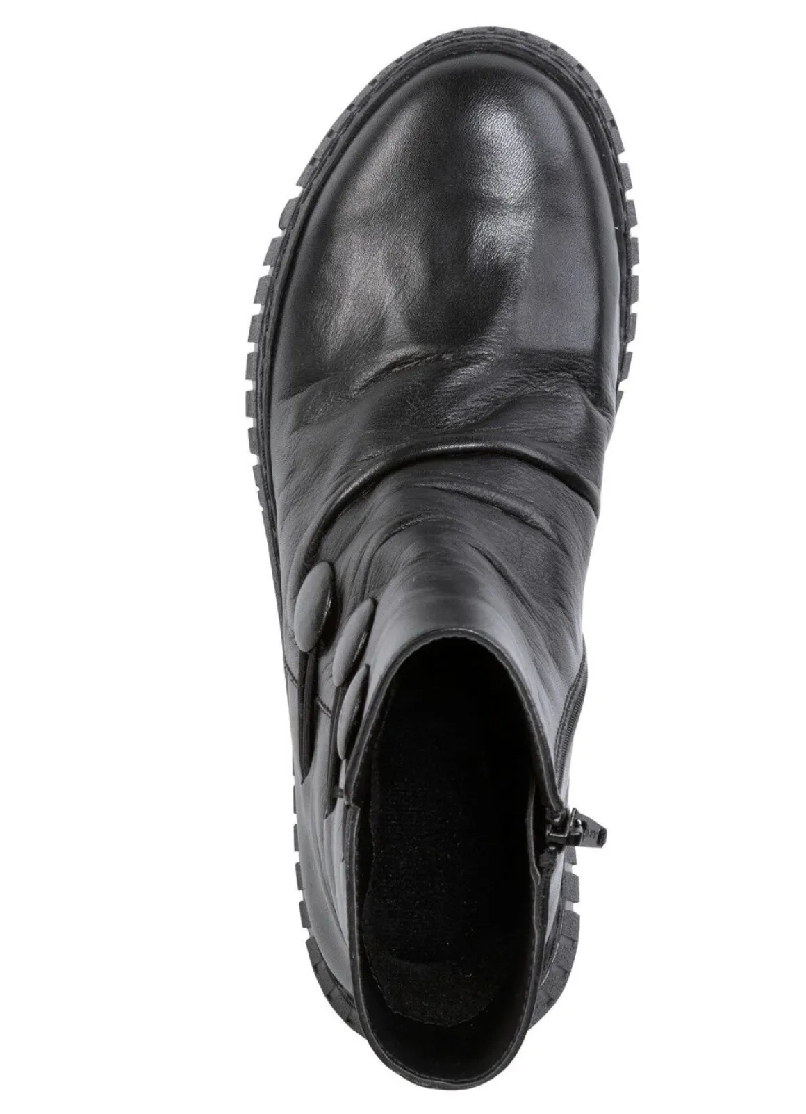 Gemini Stiefelette mit Raffung und dekorativen Knöpfen