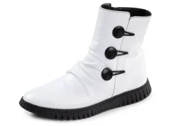 Gemini Stiefelette mit Raffung und dekorativen Knöpfen