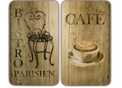 Herdabdeckplatten Bistro, 2er Set