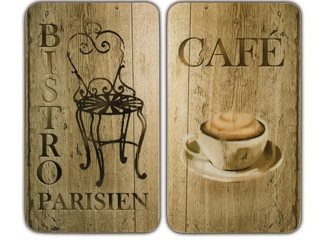 Herdabdeckplatten Bistro, 2er Set