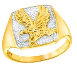 Herrenring Adler mit 3 Diamanten