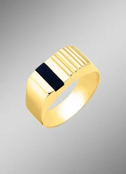 Herrenring aus 375er Gold mit Onyx