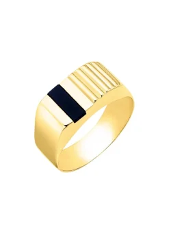 Herrenring aus 375er Gold mit Onyx