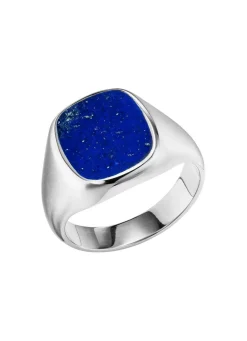 Herrenring aus Silber mit echtem Lapislazuli