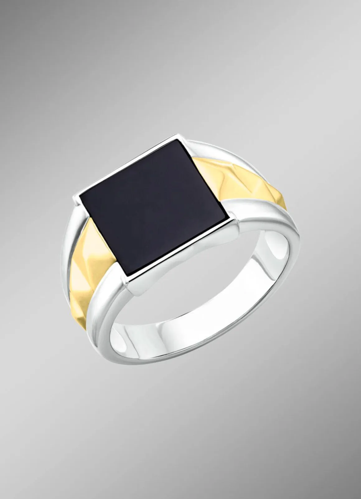 Herrenring in Bicolor mit Achat