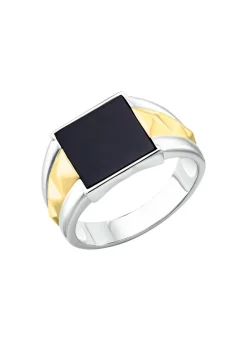 Herrenring in Bicolor mit Achat