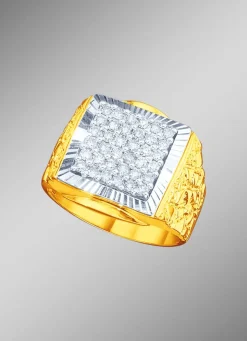 Herrenring in Bicolor mit Brillanten