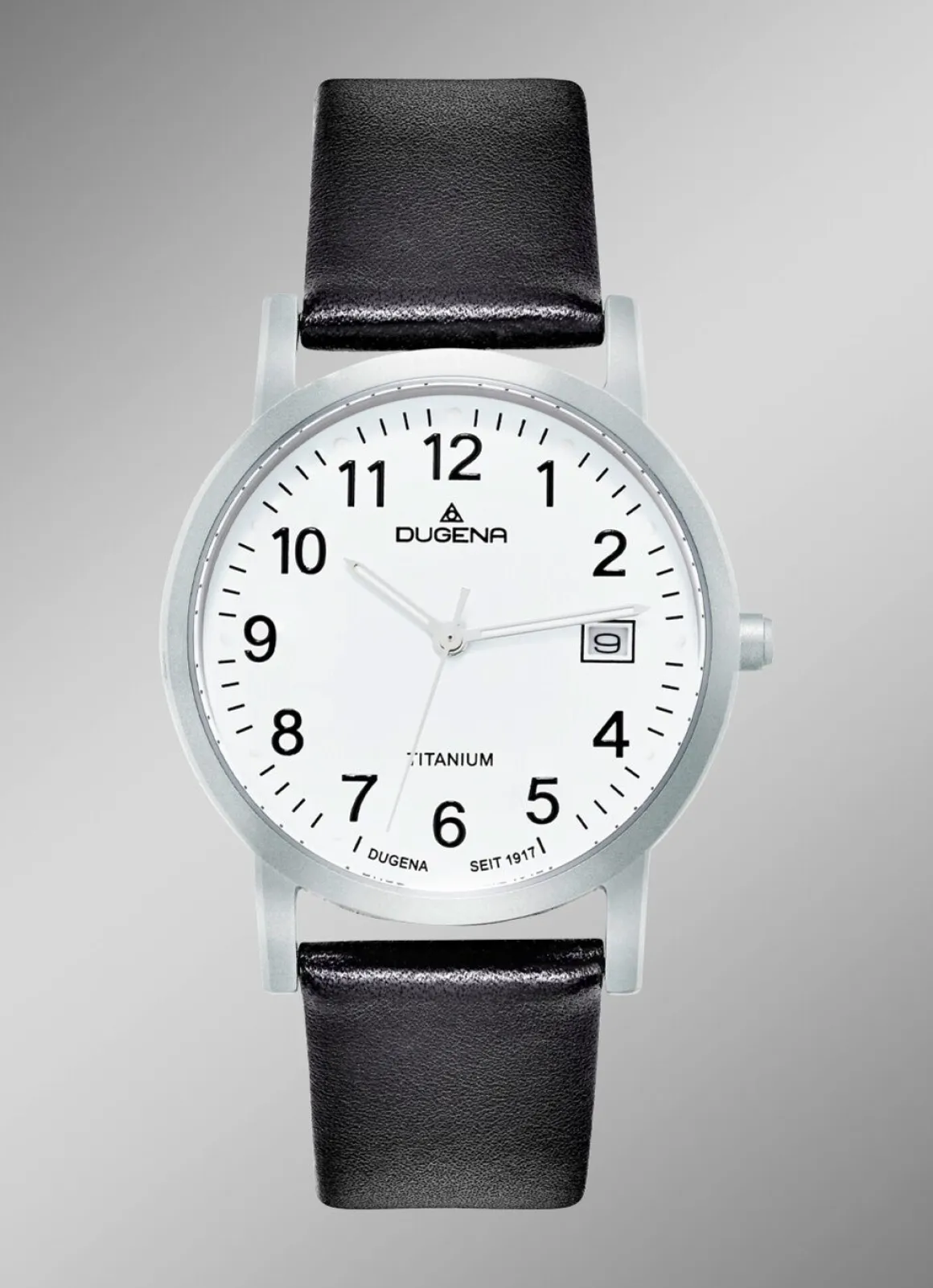 Herrenuhr mit Titangehäuse und Lederband