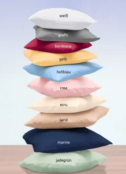 Hochwertige Mako-Satin-Kissenbezüge mit Reißverschluss
