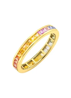 Hochwertiger Memoirering mit echten Safiren in Multicolor