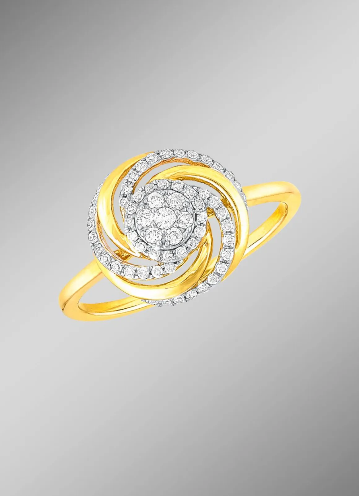 Interessanter Damenring mit 7 Brillanten und 49 Diamanten