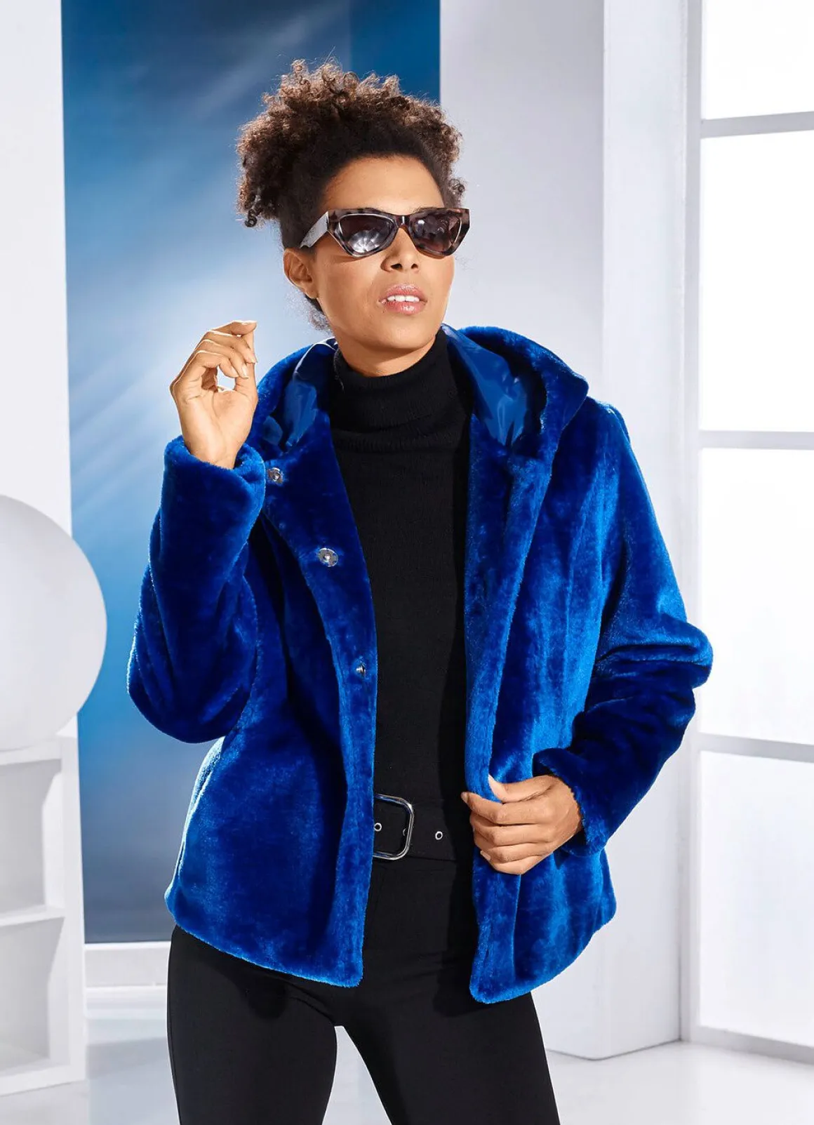 Jacke aus kuschelweichem Kunstpelz