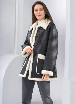 Jacke aus Veloursleder-Imitat