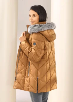 Jacke mit abnehmbarem Kunstpelz-Besatz