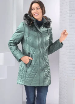 Jacke mit abnehmbarem Kunstpelz-Besatz
