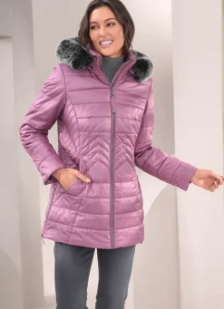 Jacke mit abnehmbarem Kunstpelz-Besatz