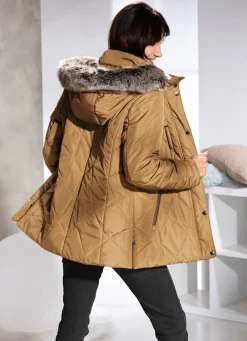 Jacke mit abnehmbarer Kunstpelz-Besatz