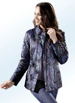 Jacke mit Blüten- und Blätterdessin