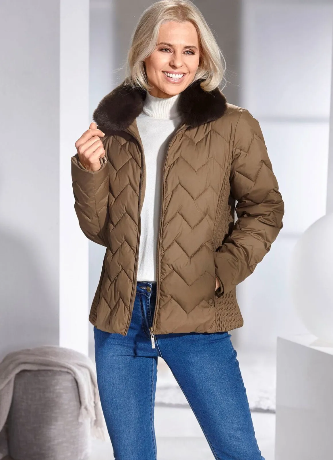 Jacke mit fabelhaftem Zickzack-Stepp