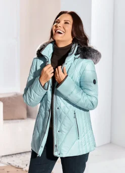 Jacke mit figurfreundlicher Längssteppung seitlich
