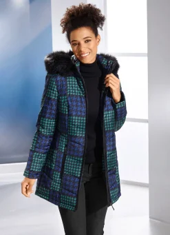 Jacke mit Hahnentritt-Dessin