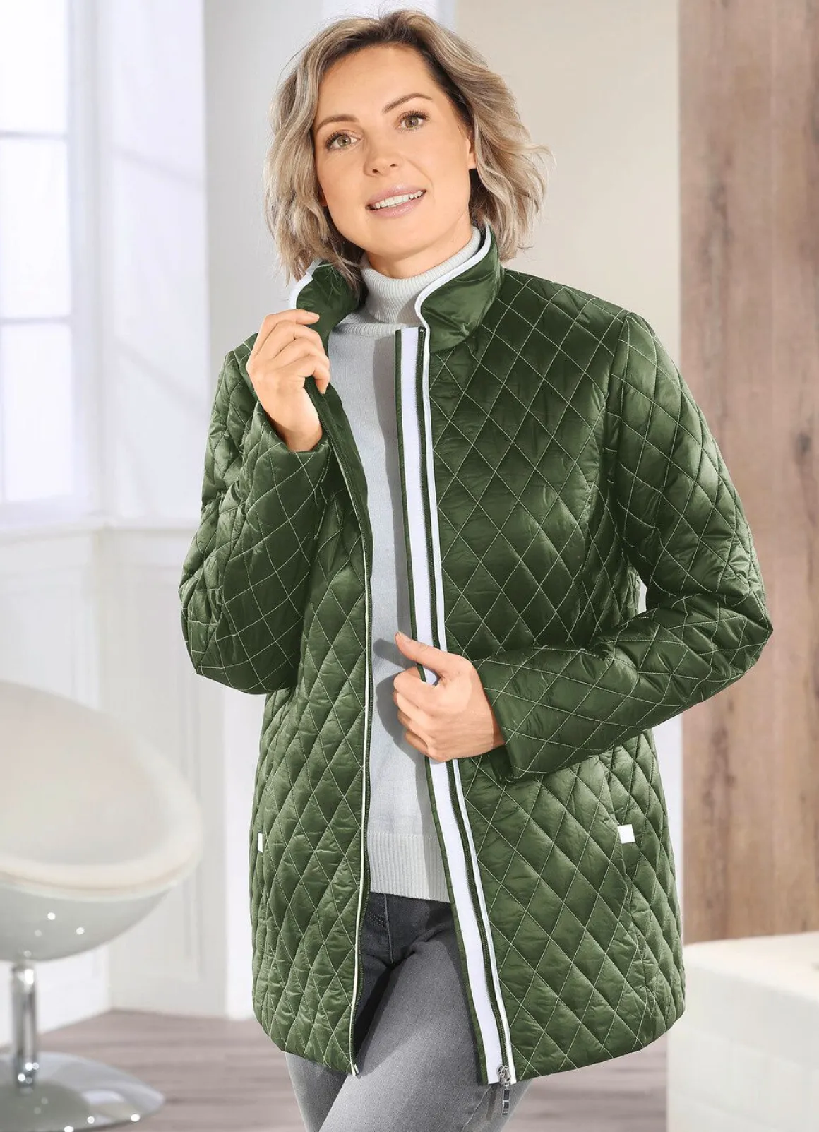 Jacke mit Rautenstepp
