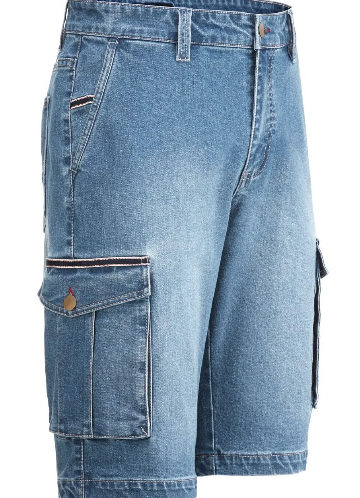 Jeans-Bermudas mit Cargotaschen