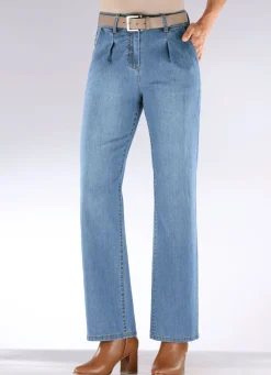 Jeans mit Bundfalten