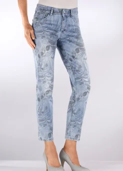 Jeans mit floralem Druck