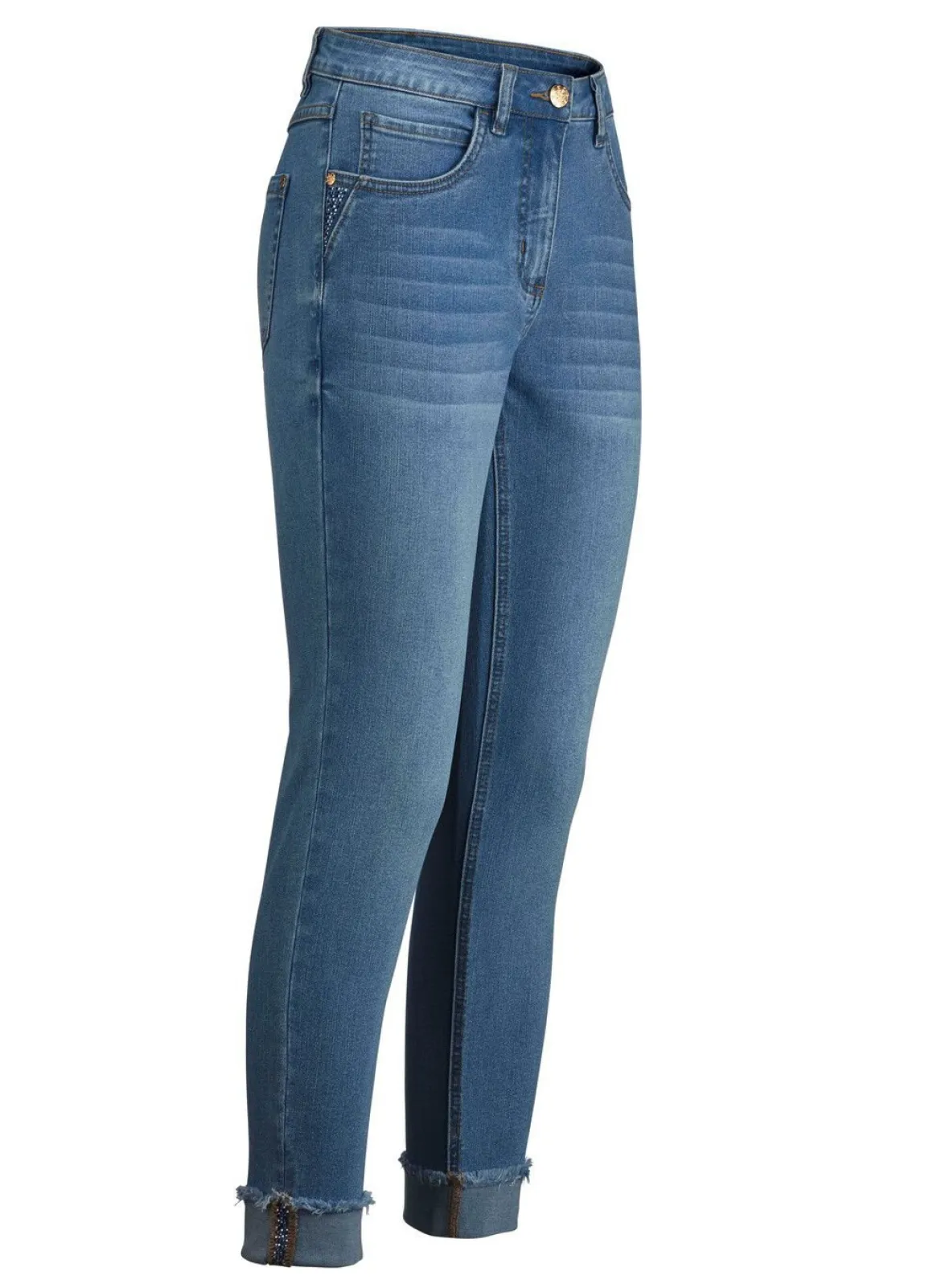 Jeans mit funkelndem Glitzersteinchenbesatz