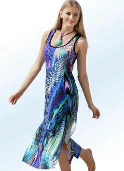 Kleid mit Alloverdessin, ärmellos