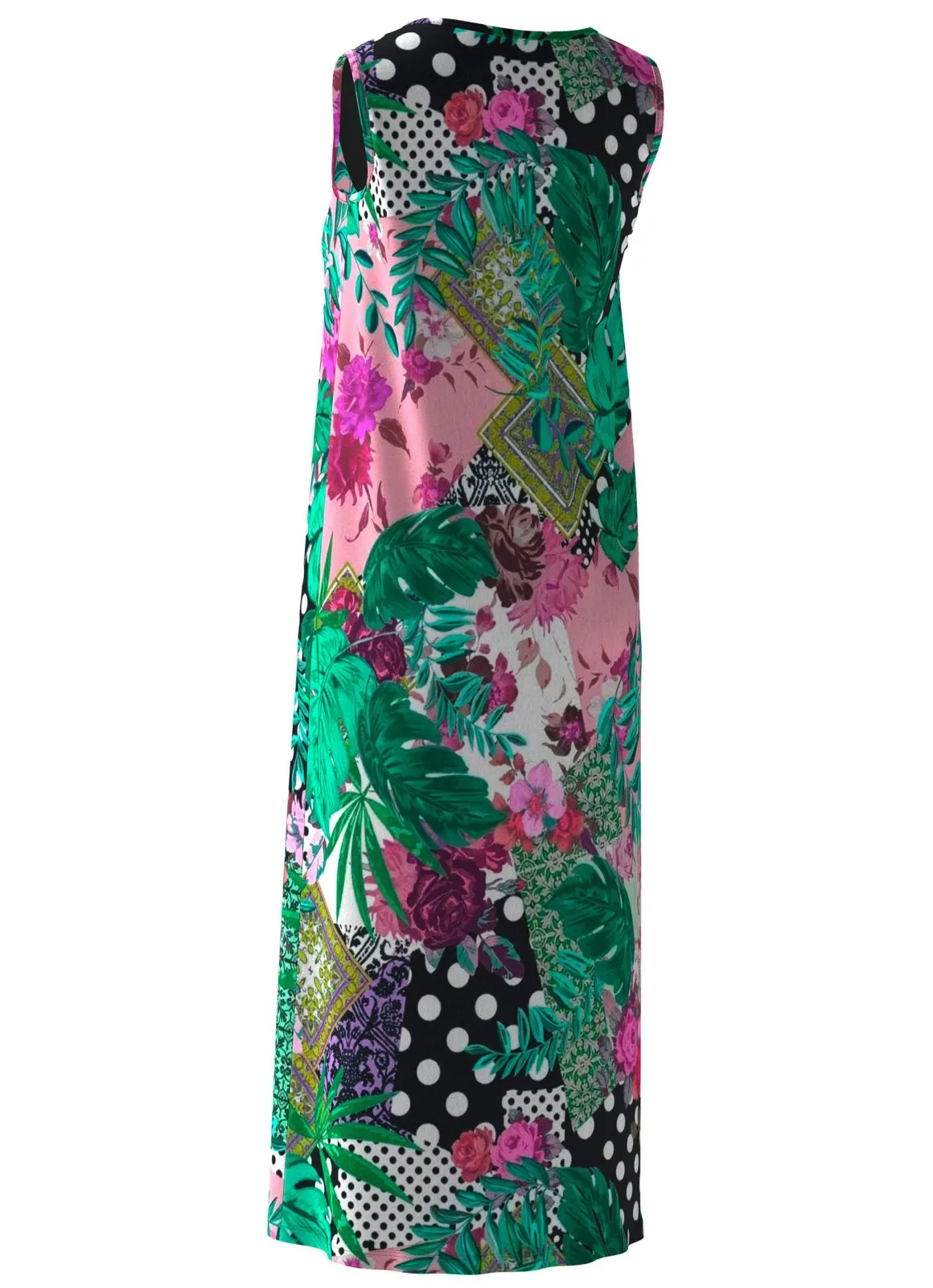 Kleid mit farbbrillantem Druckdessin, ärmellos