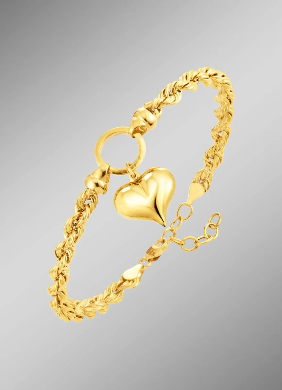 Kordel-Armband mit Herz-Anhänger