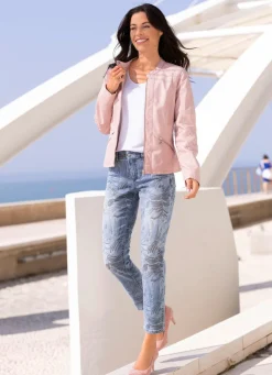 Kurzjacke mit kleinem Stehkragen