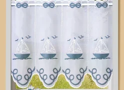 Kurzstore aus besticktem Batist mit Stangendurchzug