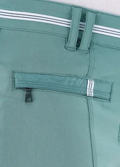 7/8-lange Hose mit kontrastfarbenem Zierband
