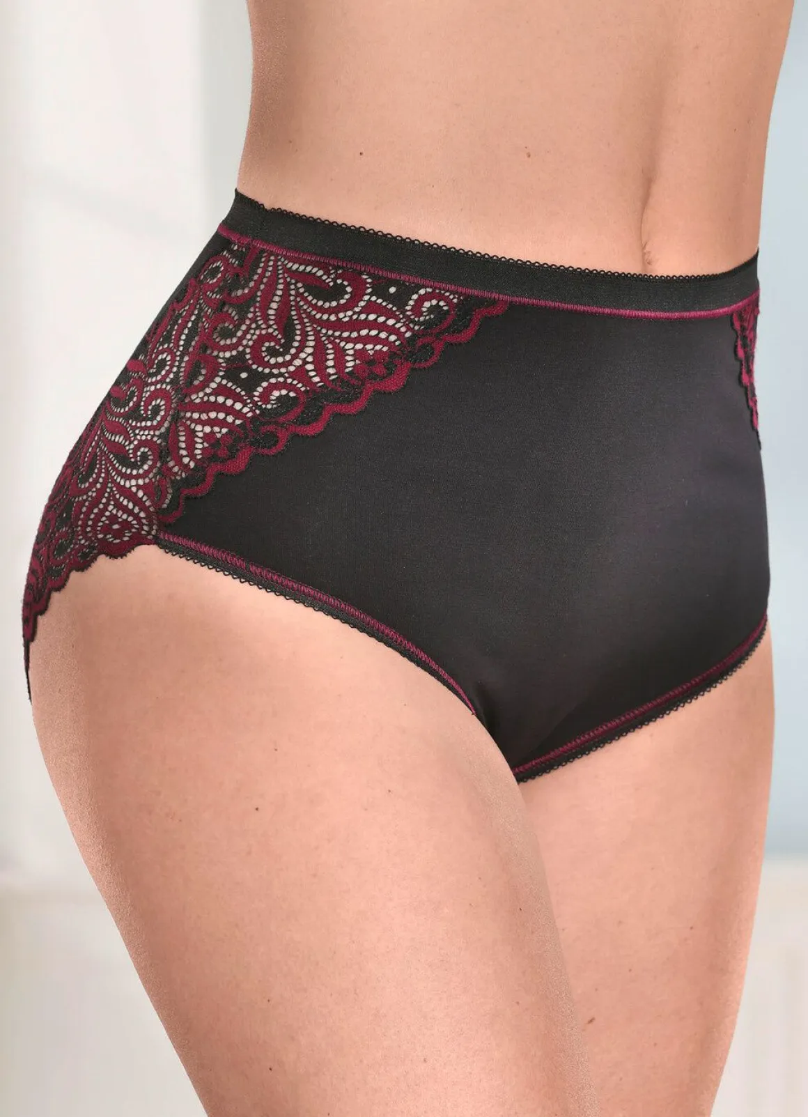 Laurina Dreierpack Slips mit Elastikspitze