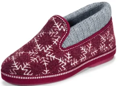Laurina Hausschuh mit gepolstertem Strickkragen