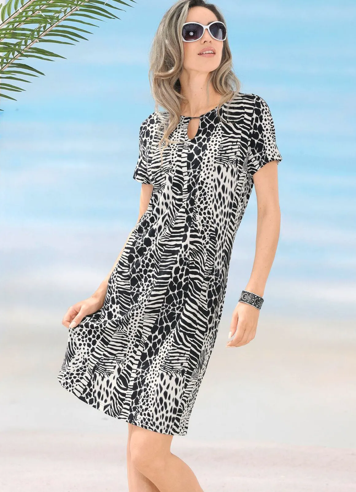 Laurina Kleid mit farbbrillantem Druckdessin